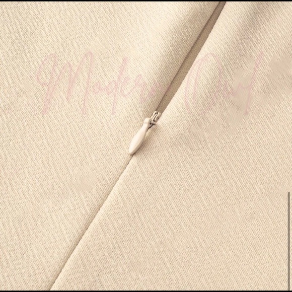 Classy Pin up Style Ivory Patchwork A-Line Dress - Picture 9 of 10